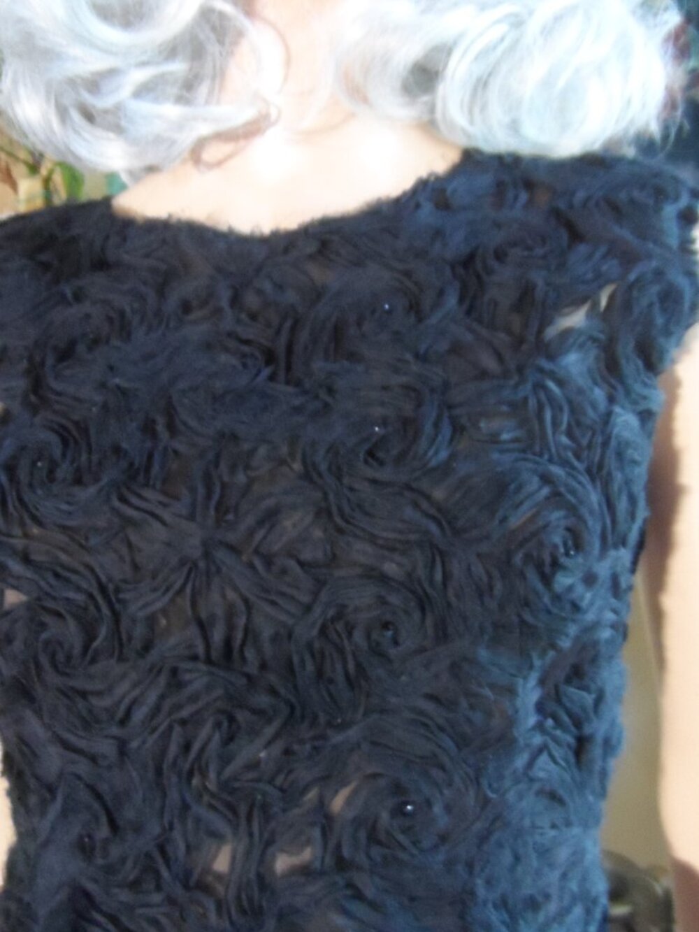Lanvin Été 2004 Black Silk Rosette Sheath Dress Size FR 40 US 8 - Picture 6 of 16